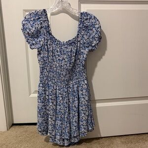 NWT Hollister Blue Floral Smocked Romper